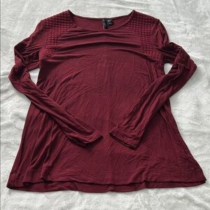 Cynthia Rowley Deep Red Long Sleeve Top
